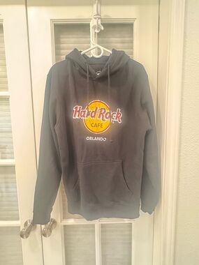 Hard Rock Cafe Orlando Hoodie - Charcoal with Yellow Logo